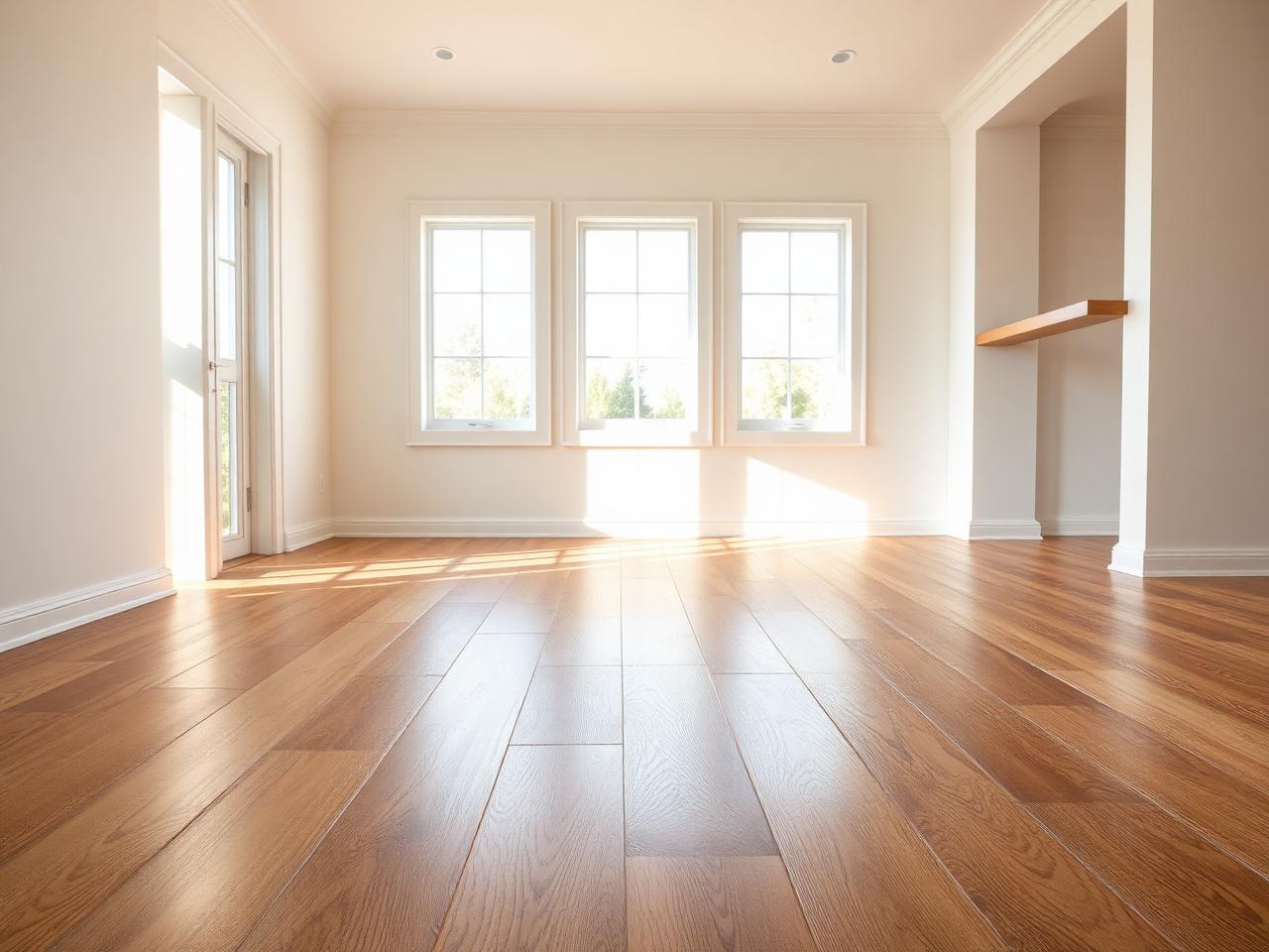 New wide plank hardwood flooring