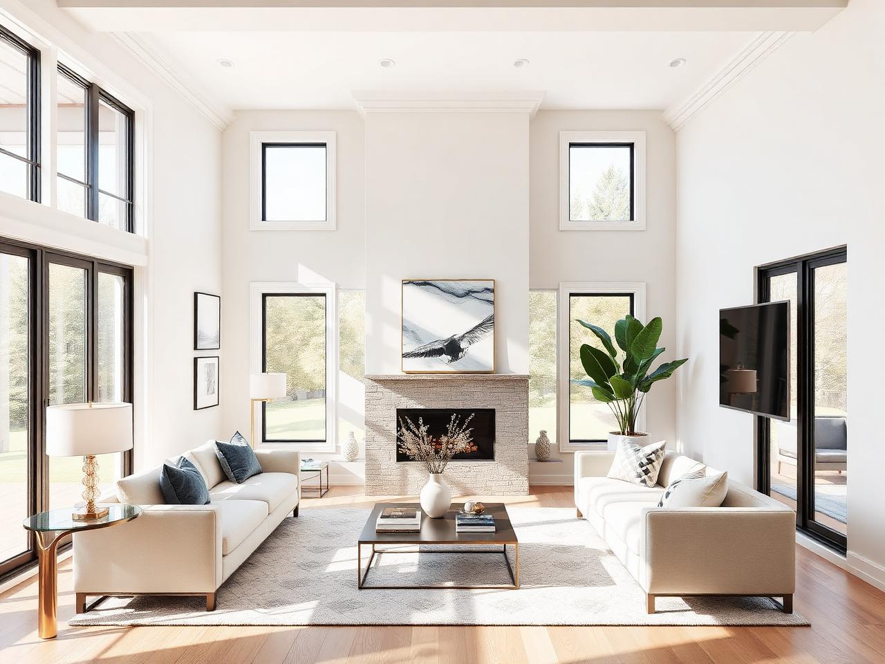 Renovated living room interior